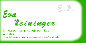 eva meininger business card